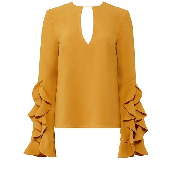 C/MEO Collective Golden Ruffle Sleeve Blouse - Picture 6 of 6